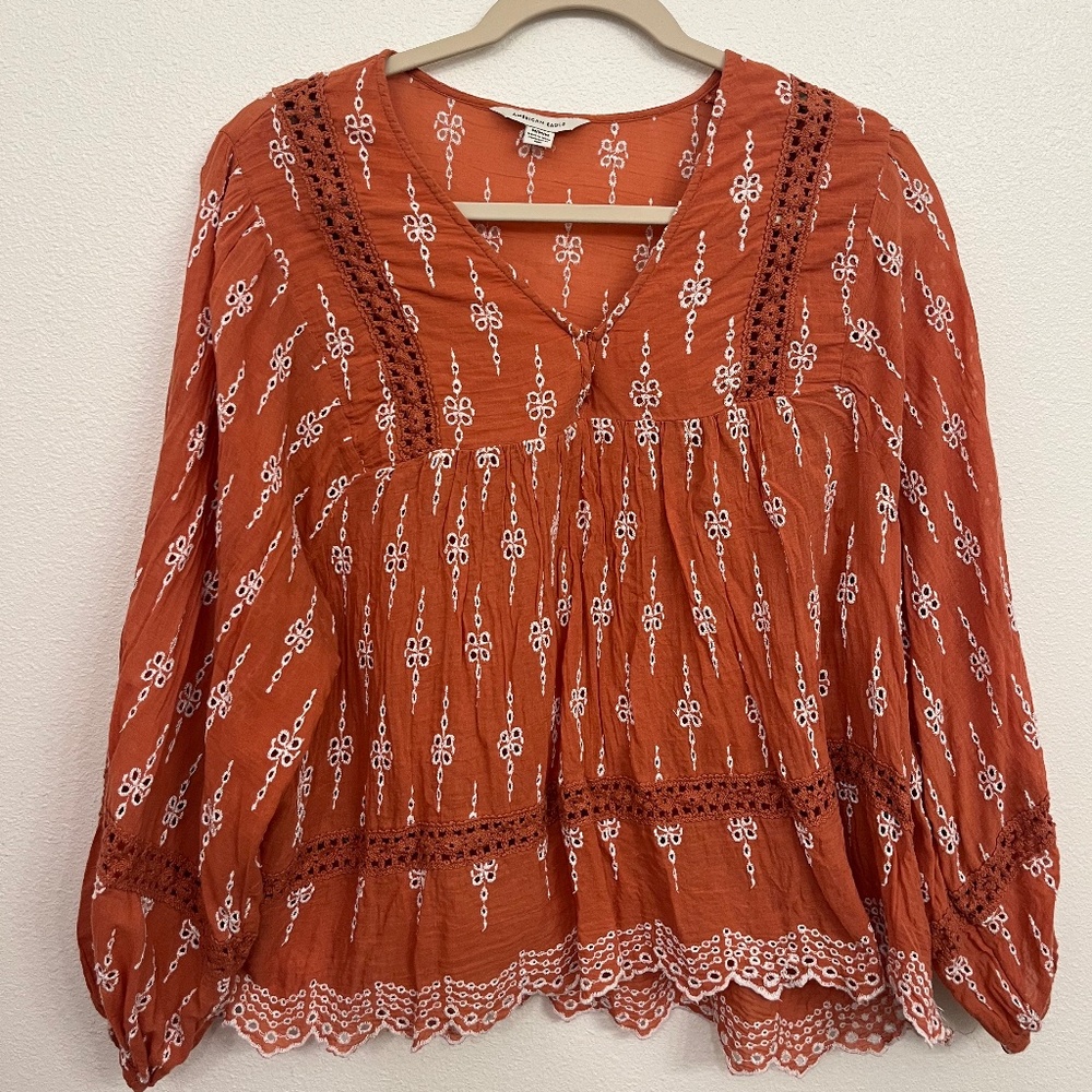 American Eagle Boho Floral Top